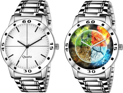 

ProX Combo Of 2 Analog Metal Strap Watch - For Men PLST-666 Watch - For Men