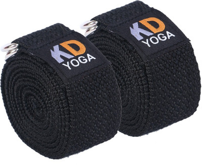 

KD Willmax D-Ring 10ft Cotton Yoga Strap(Black)