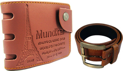

Peacock Mundkar Wallet, Belt Combo(Tan)