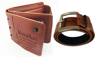 

Peacock Mundkar Wallet, Belt Combo(Tan)