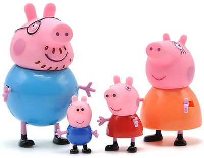 

imodish Set Of 4 Pcs Peppa Pig Action Figure(Multicolor)