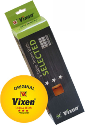 Vixen 3 STAR PREMIUM Table Tennis Ball(Pack of 3, Orange)