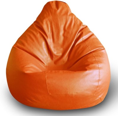 Tradesk XXL Tear Drop Bean Bag Cover  (Without Beans)(Orange)