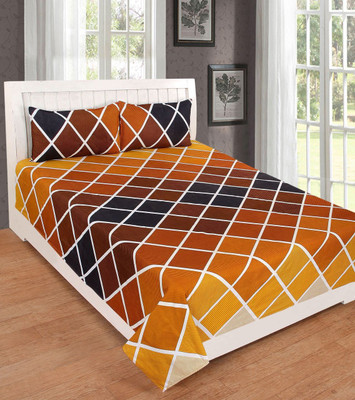 

Astra 140 TC Polycotton Double Abstract Bedsheet(Pack of 1, Yellow)