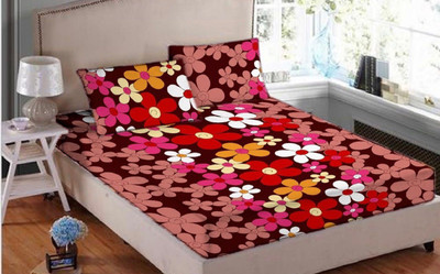 

MH DÉCOR 140 TC Polycotton Double Floral Bedsheet(Pack of 1, Multicolor)