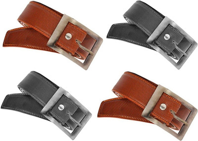 

LAER Men Casual Tan, Grey Synthetic Belt, Multicolour