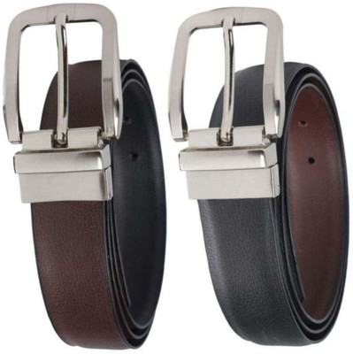 

Tahiro Men Formal Brown, Black Genuine Leather Reversible Belt, Multicolour