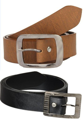 

Besto Men Casual Tan, Black Artificial Leather Belt, Multicolour