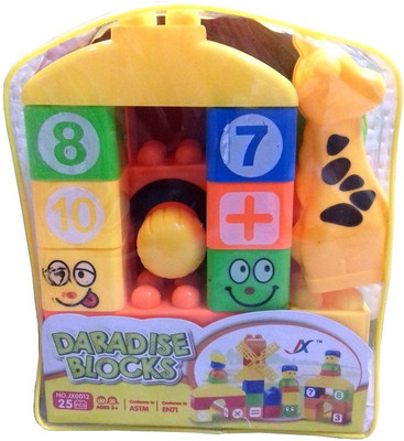 

Green Apple Daradise Building Blocks Set of 25Pcs with Bag for kids (Multicolor)(Multicolor)