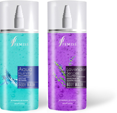 

Femiss Aqua-lavender Body wash(500 ml, Pack of 2)