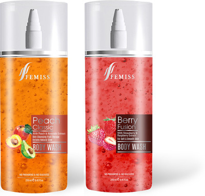 

Femiss Peach-Berry Body Wash(500 ml, Pack of 2)