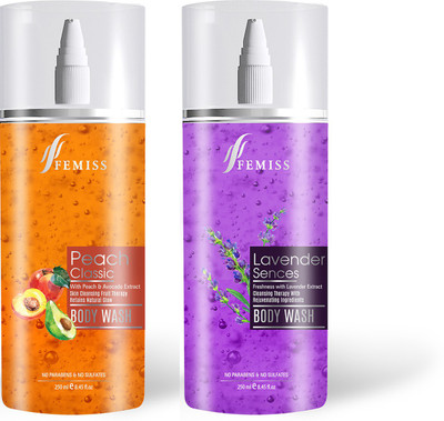 

Femiss Peach-Lavender Body Wash(500 ml, Pack of 2)