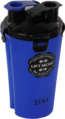 

LIFT MORE Protein Gym Shaker Bottle Twin Compartments 700ml (2in1) 700 ml Shaker(Pack of 1, Blue)