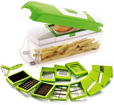 

THUNDERFIT 12-in-1 -SLICER-NICER-DICER CHOPPER-115 Vegetable & Fruit Chopper(12 Dicer Chopper), Green