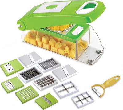 

THUNDERFIT 12-in-1 -SLICER-NICER-DICER CHOPPER-118 Vegetable & Fruit Chopper(12 Dicer Chopper), Green