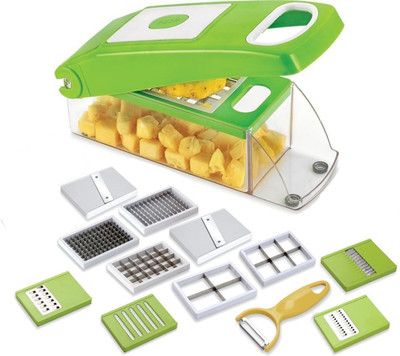 

THUNDERFIT 12-in-1 -SLICER-NICER-DICER CHOPPER-104 Vegetable & Fruit Chopper(12 Dicer Chopper), Green