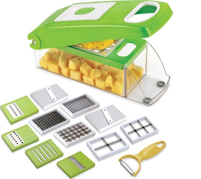 

THUNDERFIT 12-in-1 -SLICER-NICER-DICER CHOPPER-116 Vegetable & Fruit Chopper(12 Dicer Chopper), Green