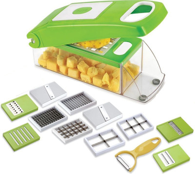 

THUNDERFIT 12-in-1 -SLICER-NICER-DICER CHOPPER-109 Vegetable & Fruit Chopper(12 Dicer Chopper), Green