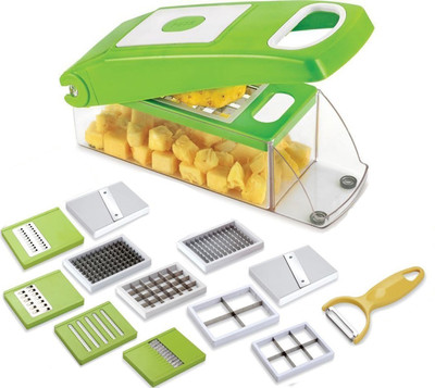 

THUNDERFIT 12-in-1 -SLICER-NICER-DICER CHOPPER-121 Vegetable & Fruit Chopper(12 Dicer Chopper), Green
