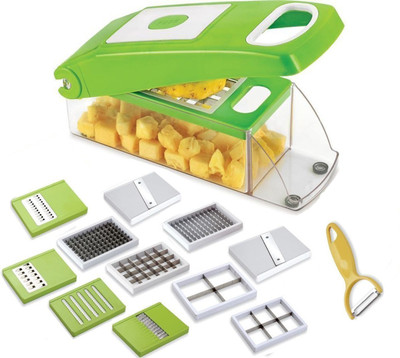 

THUNDERFIT 12-in-1 -SLICER-NICER-DICER CHOPPER-127 Vegetable & Fruit Chopper(12 Dicer Chopper), Green