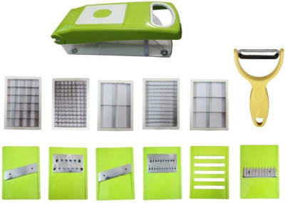 

THUNDERFIT 12-in-1 -SLICER-NICER-DICER CHOPPER-134 Vegetable & Fruit Chopper(12 Dicer Chopper), Green
