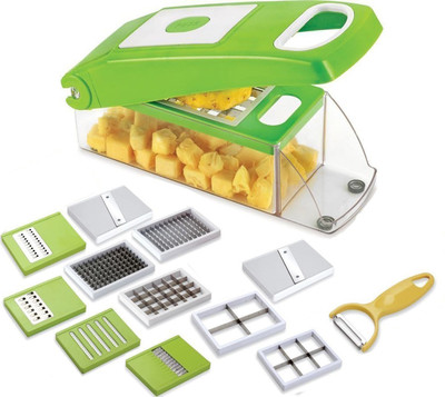 

THUNDERFIT 12-in-1 -SLICER-NICER-DICER CHOPPER-120 Vegetable & Fruit Chopper(12 Dicer Chopper), Green