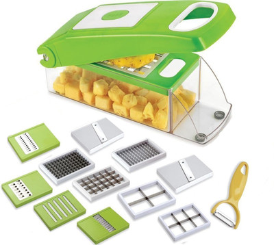 

THUNDERFIT 12-in-1 -SLICER-NICER-DICER CHOPPER-129 Vegetable & Fruit Chopper(12 Dicer Chopper), Green