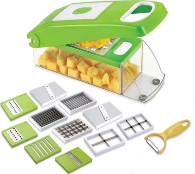 

THUNDERFIT 12-in-1 -SLICER-NICER-DICER CHOPPER-117 Vegetable & Fruit Chopper(12 Dicer Chopper), Green