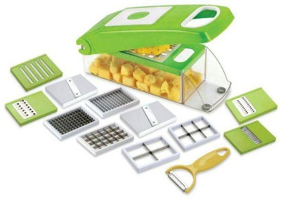 

THUNDERFIT 12-in-1 -SLICER-NICER-DICER CHOPPER-131 Vegetable & Fruit Chopper(12 Dicer Chopper), Green