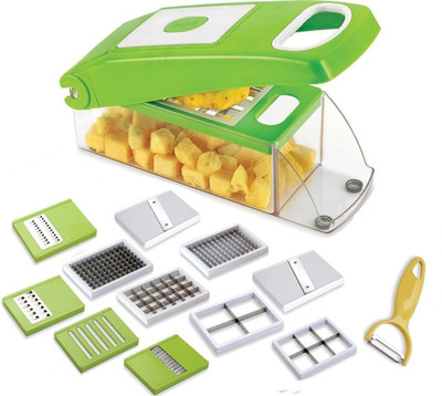 

THUNDERFIT 12-in-1 -SLICER-NICER-DICER CHOPPER-130 Vegetable & Fruit Chopper(12 Dicer Chopper), Green