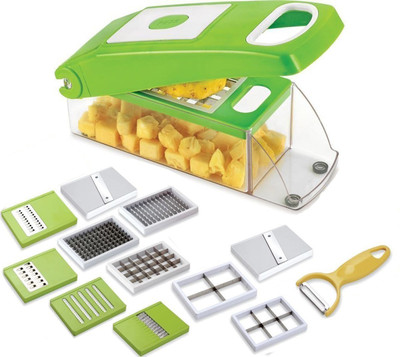 

THUNDERFIT 12-in-1 -SLICER-NICER-DICER CHOPPER-119 Vegetable & Fruit Chopper(12 Dicer Chopper), Green