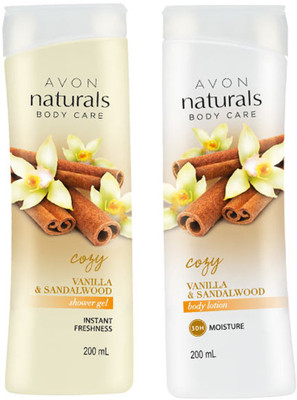 

Avon Naturals Vanilla & Sandalwood (Hand & Body Lotion 200ml + Shower Gel 200ml)(Set of 2)