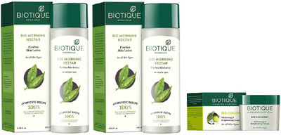 

BIOTIQUE BIO Morning Nectar Flawless Skin Moisturizer, Coconut Whitening & Brightening Cream(Set of 3)