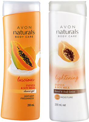 

Avon Naturals Papaya Hand & Body Lotion + Shower Gel(Set of 2)