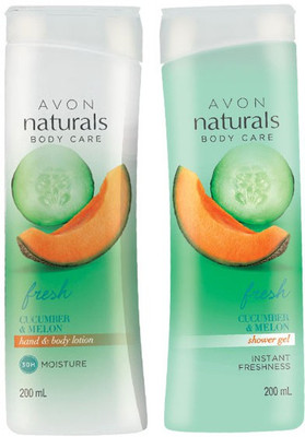 

Avon Naturals Cucumber & Melon (Hand & Body Lotion 200ml + Shower Gel 200ml)(Set of 2)