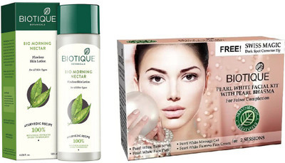 

BIOTIQUE BIO Bio Morning Nectar Flawless Skin Lotion, Bio Pearl White Facial Kit(Set of 2)