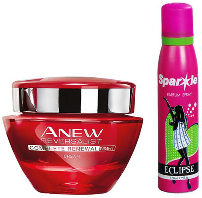 

Avon Anew Reversalist Night Renewal Cream (50 g) With one sparkle perfume spray 150 ml(Set of 2)