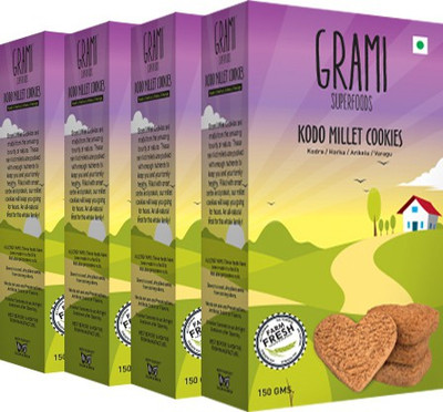 

Grami Superfoods Kodo millet cookies (Pack of 4), 600g(600 g, Pack of 4)