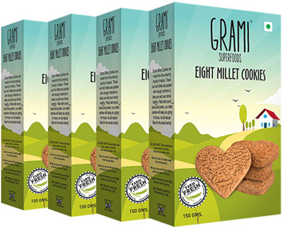 

Grami Superfoods Eight Millet cookies, (Pack of 4), 600g(600 g, Pack of 4)