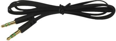 Suroskie Flat Black AUX Stereo 3.5mm Music Transfer Cable for Mobiles and Speakers 1 m AUX Cable