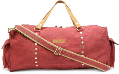 

The House of Tara (Expandable) Special Coated Canvas Large Gym Travel Duffel Bag(Red)
