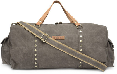 

The House of Tara (Expandable) Special Coated Canvas Large Gym Travel Duffel Bag(Grey)