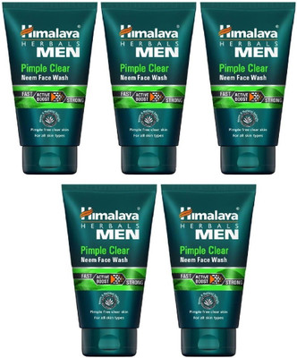 

Himalaya MEN Pimple Clear Neem Face Wash (pack of 5) Face Wash (50 ml) Face Wash(250 ml)
