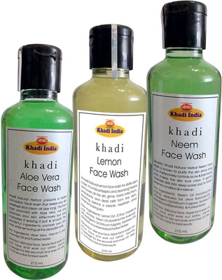 

Khadi Face Wash - Aloevera, Lemon & Neem (Pack of 3) Face Wash(210 ml)