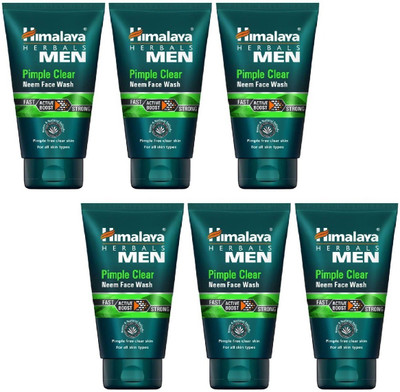 

Himalaya MEN Pimple Clear Neem Face Wash (pack of 6) Face Wash (50 ml) Face Wash(300 ml)