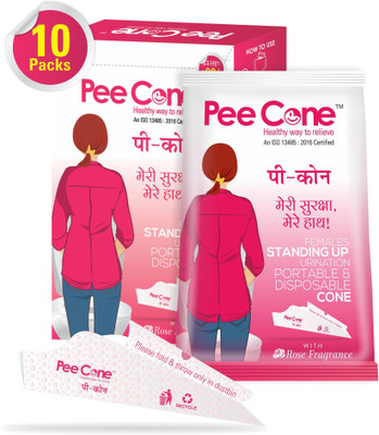 

PeeCone 50 Intimate Female urination device Disposable Female Urination Device(Pink, Pack of 50)