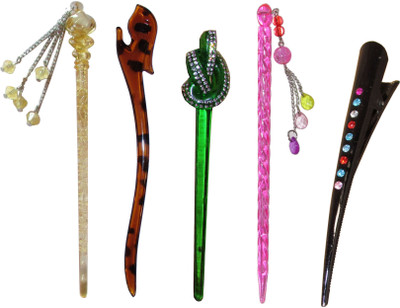 

Ecstasy Combo of Multi Color Juda Sticks Bun Stick(Multicolor)