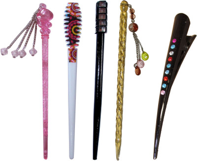

playwright Combo of Multi Color Juda Sticks Bun Stick(Multicolor)