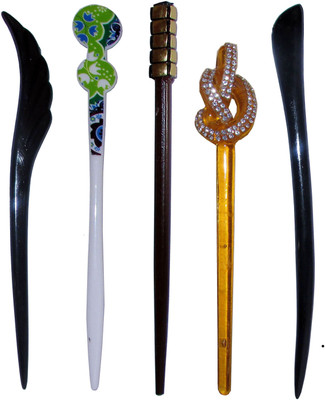 

MEHAKA Combo of Multi Color Juda Sticks Bun Stick(Multicolor)
