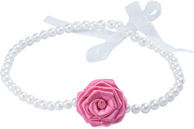 

Aarushi creations Darkpink rose tiara Head Band, Hair Chain, Hair Band(White, Pink)